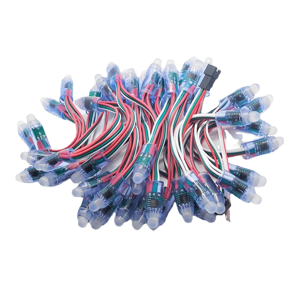 50pcs/lot DC5V /DC12V 12mm WS2811 IC White Cable LED Module String Christmas LED Pixel Light Addressable Waterproof RGB Lamp