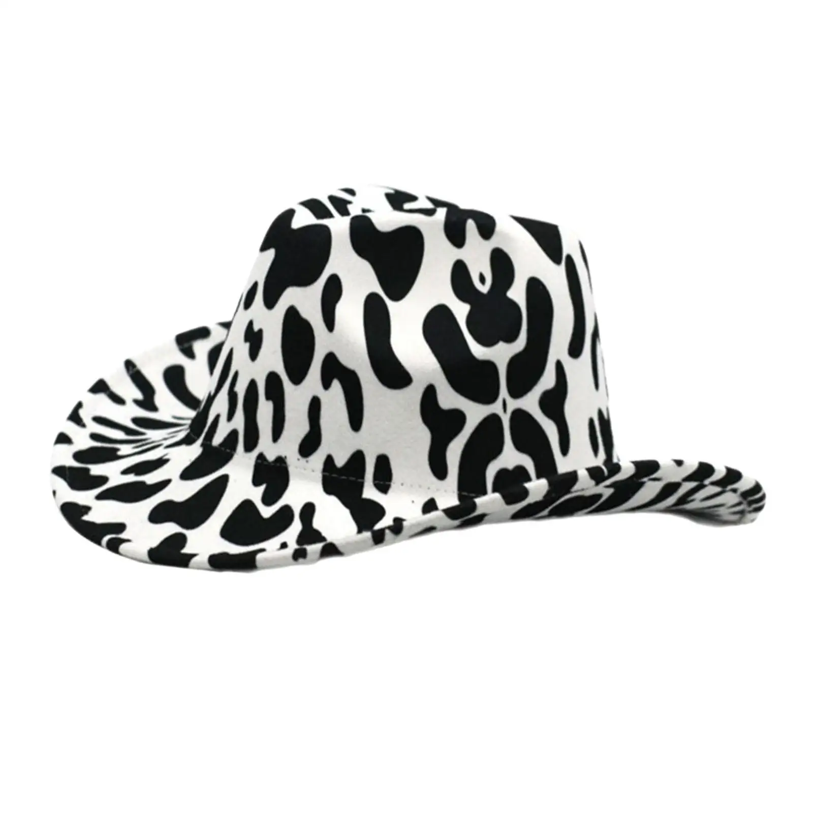 Cowboy Hat Cow Print Party Hats Costume Accessories Wide Brim Hats Womens Hats with Brim for Festival Halloween Adults Men Women