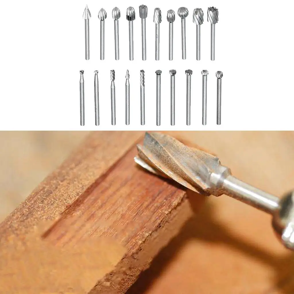 Set of 20 Professional 3mm Routing Router Bits Carpentry Router Bits 