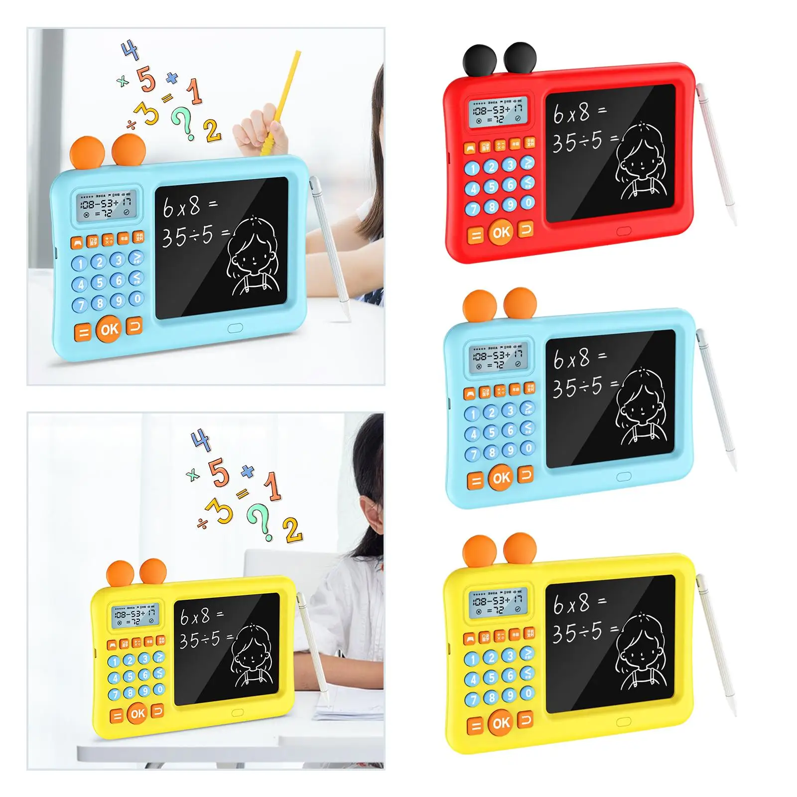 autootor Portable Maths Teaching Calculator with Writing Board for Children
