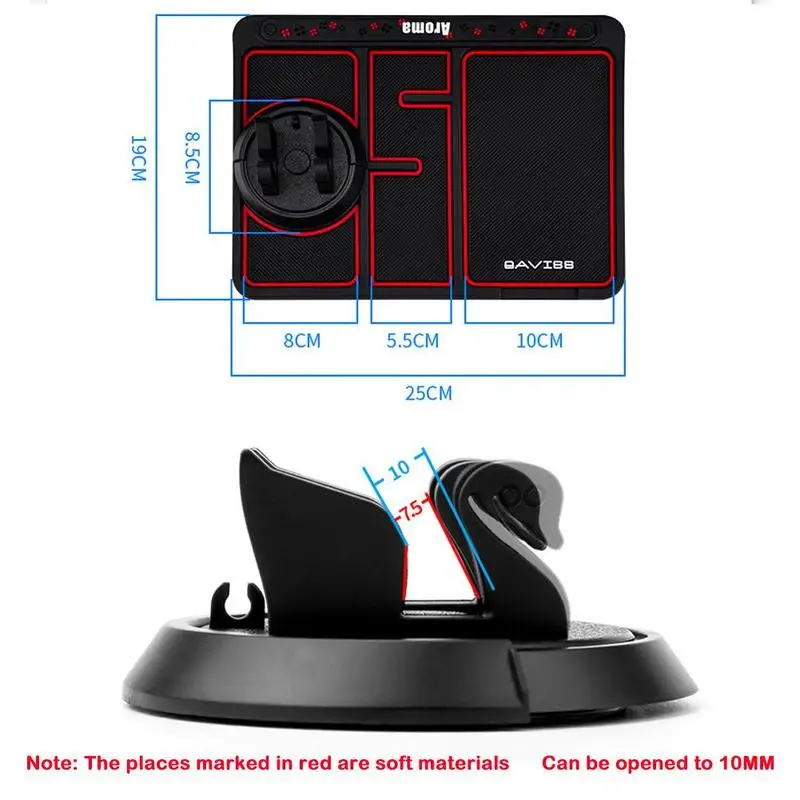 iphone stand Creative Car Anti-Skid Pad 4 In 1 Multifunctional Wear-resistant Personality Phone Pad Phone Storage Sticker Car -Slip Mat Pads phone stand for bike
