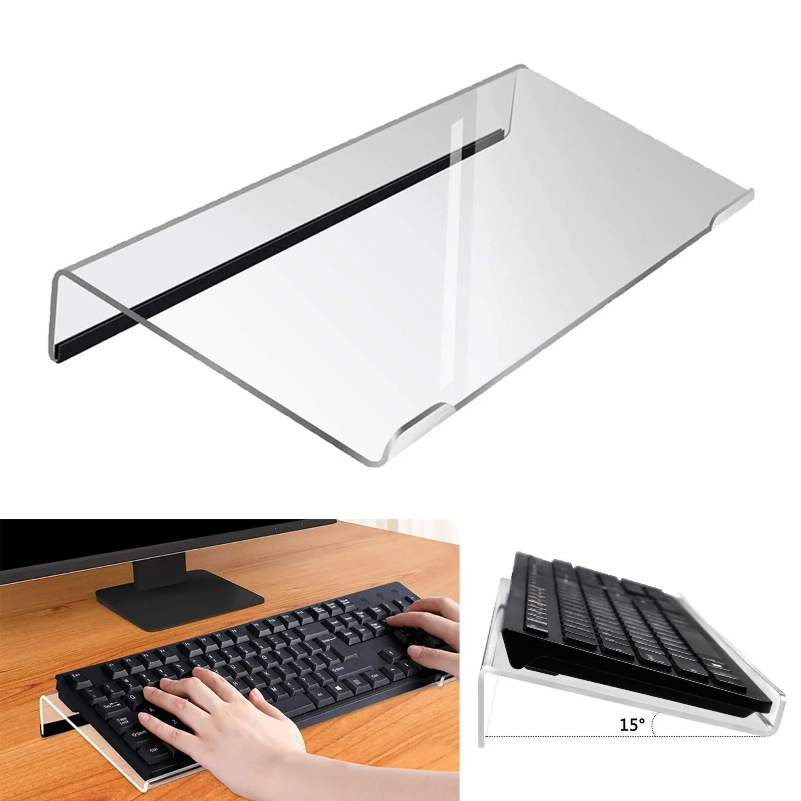 Computer Keyboard Stand Keyboard Storage Small Computer Keyboard Tray Acrylic Keyboard Holder for Working Office Daily Use Desk
