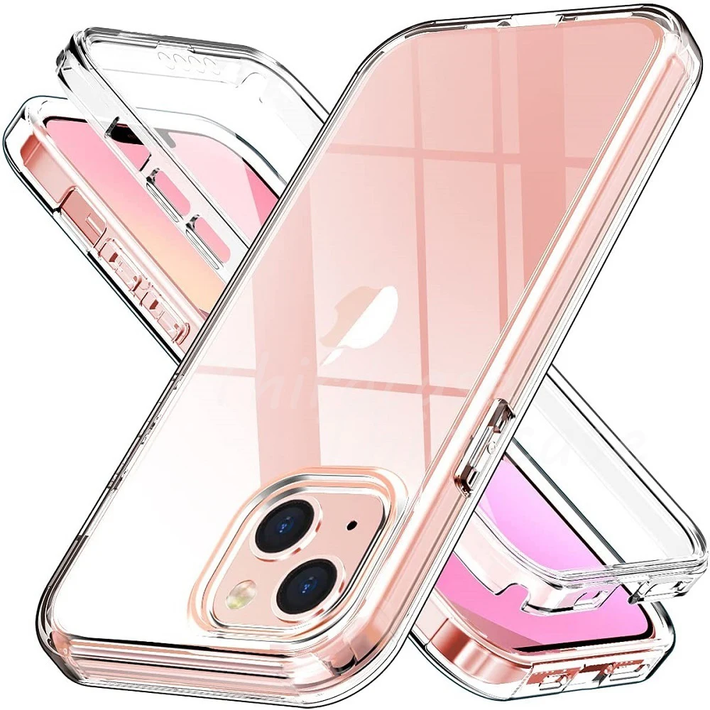 360 Full Body Shockproof Cover for iPhone 13 11 12 Pro XS Max 6S 7 8 Plus Double Layer Clear Case iPhone SE 2022 X XR Protector iphone 12 pro max case