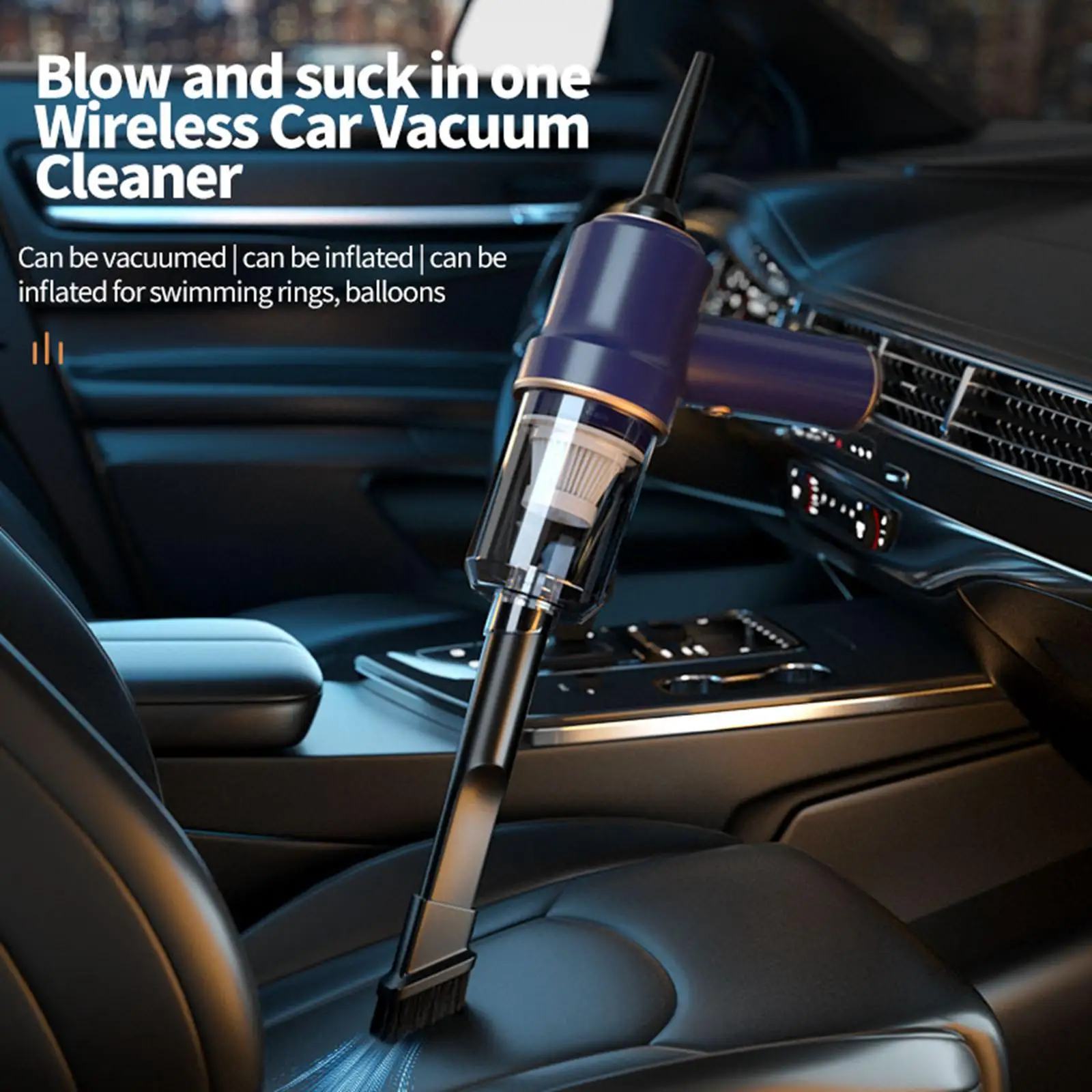 Handheld Duster with Brush Rechargeable Strong Suction for Vehicle