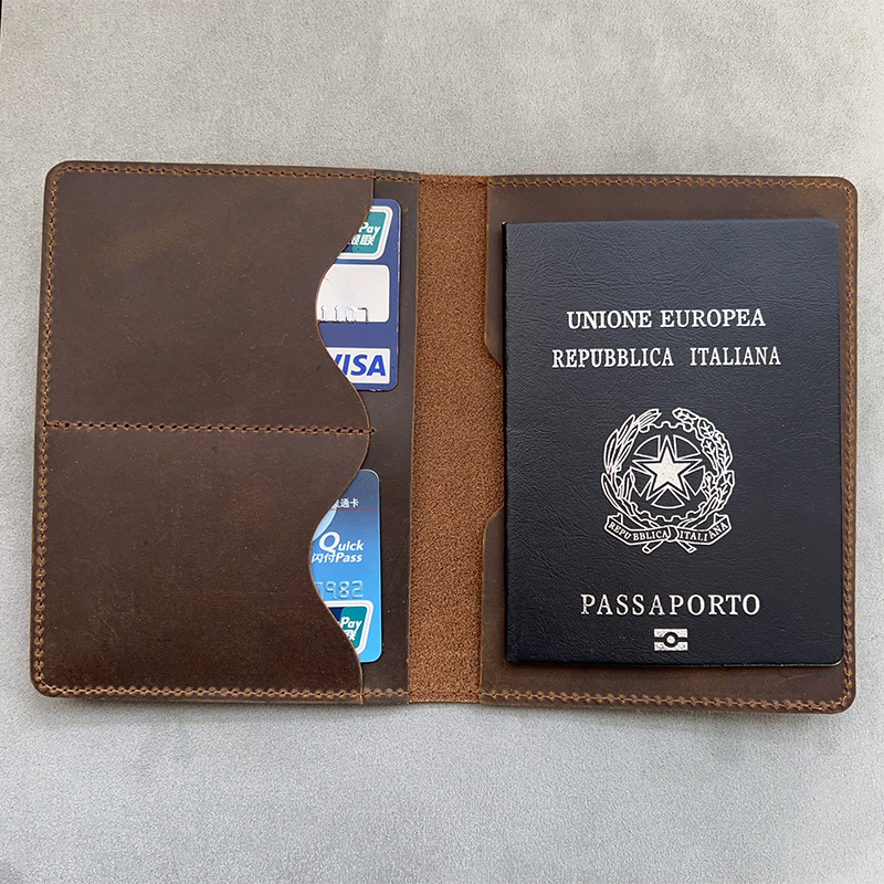 100% personalizado gravado passaporte titular, couro personalizado