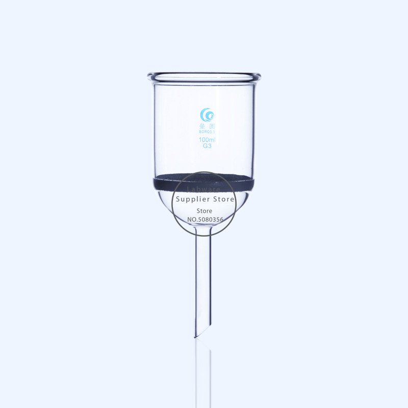 G1-4 Glas-Sandkern-Trichter, 30, 40, 60, 100, 250, 500, 1000 ml, Labor-Säure- und alkalibeständiger, vertikaler Schmelzfiltrationstrichter – Detail 3