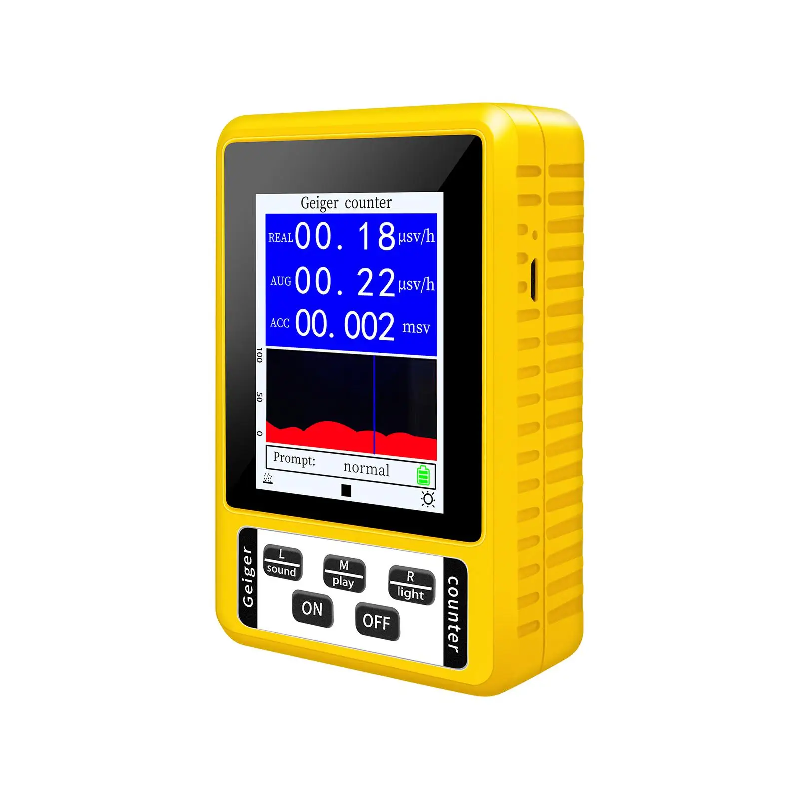 Radiation Dosimeter Monitor Tester Rechargeable Radiation Monitor Meter for Iron Nuclear Power Plants Nuclear Radiation Industry