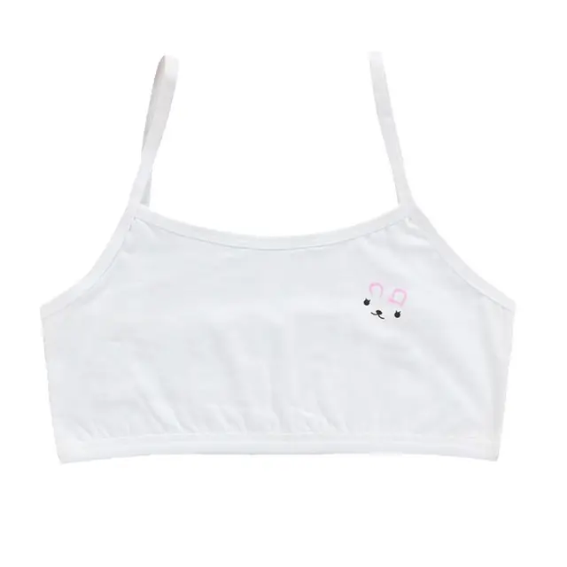 Teenager Girls Cotton Bra Solid Student Underwear Kids Girls Children Vest  Training Bras Tops Wrapped Chest Camisoles Tanks