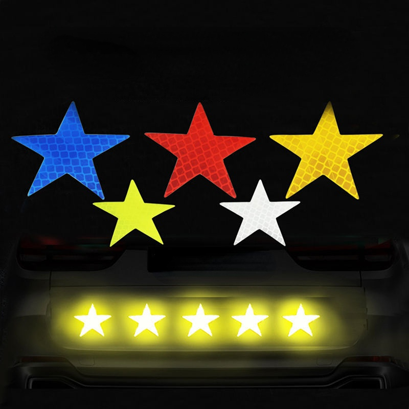 10 stücke Stern Form Reflektierende Reflektor Aufkleber Self Adhesive Sicherheit Warnband für Auto Lkw Motorrad – Detail 2
