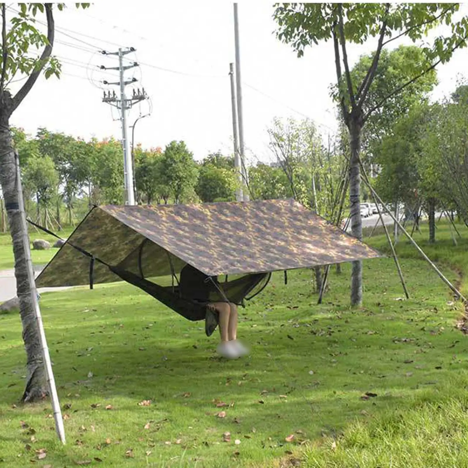 Heavy Duty Camping Tent Tarp Picnic  Shelter  Hammock Rain Tarp Waterpoorf Cover Hanging for Backyard Outdoor Canopy Survival