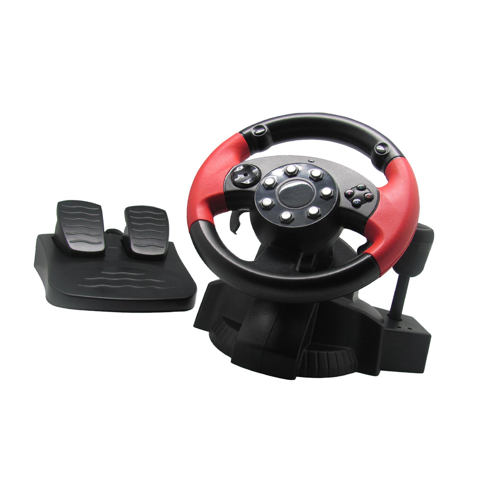 Race Steering Wheel with Floor Pedals Automatic Centering Function with Vibration Racing Steering Wheel Racing Driving Wheel