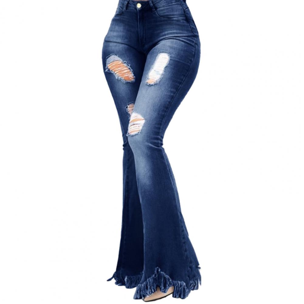 Title 11, Denim Flared Jeans Women Pants High Waist Zippe...