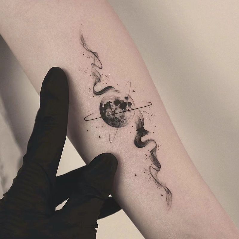 Kräuter saft Smog Mond temporäre Tattoos für Frauen Mann Arm Punk wasserdichte Tattoo Aufkleber Kunst dauerhafte Planet gefälschte Tätowierung – Detail 4