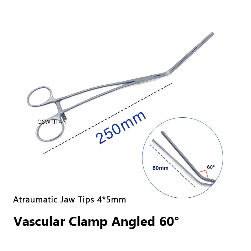 Atraumatic Jaw Tips Vascular Clamps Aortic Exclusion Clamp stainless steel Cardiovascular surgical instruments