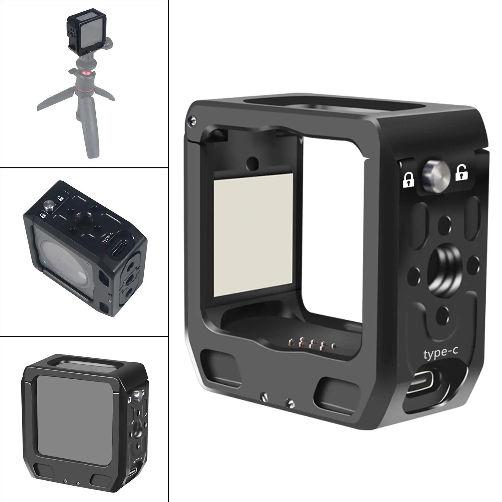 Aluminum Alloy Black Camera Rabbit Cage Frame Shell Housing Case for   Replacement Parts