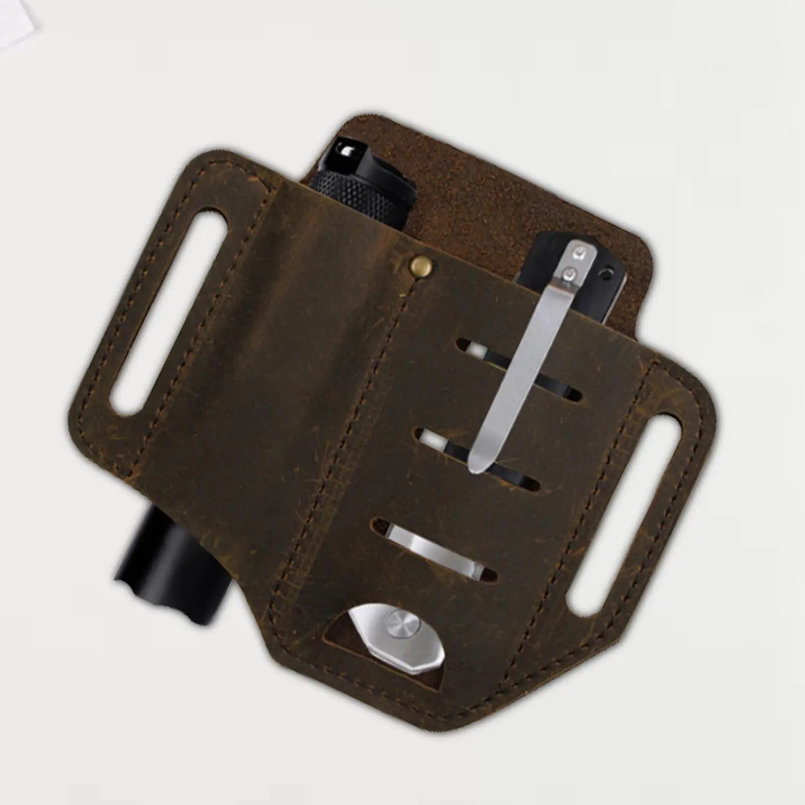 Waist Bag and Keychain Clip Flashlight Sheath Pocket Organizer Multitool Pouch for Daily Use Camping Flashlight Work Belt