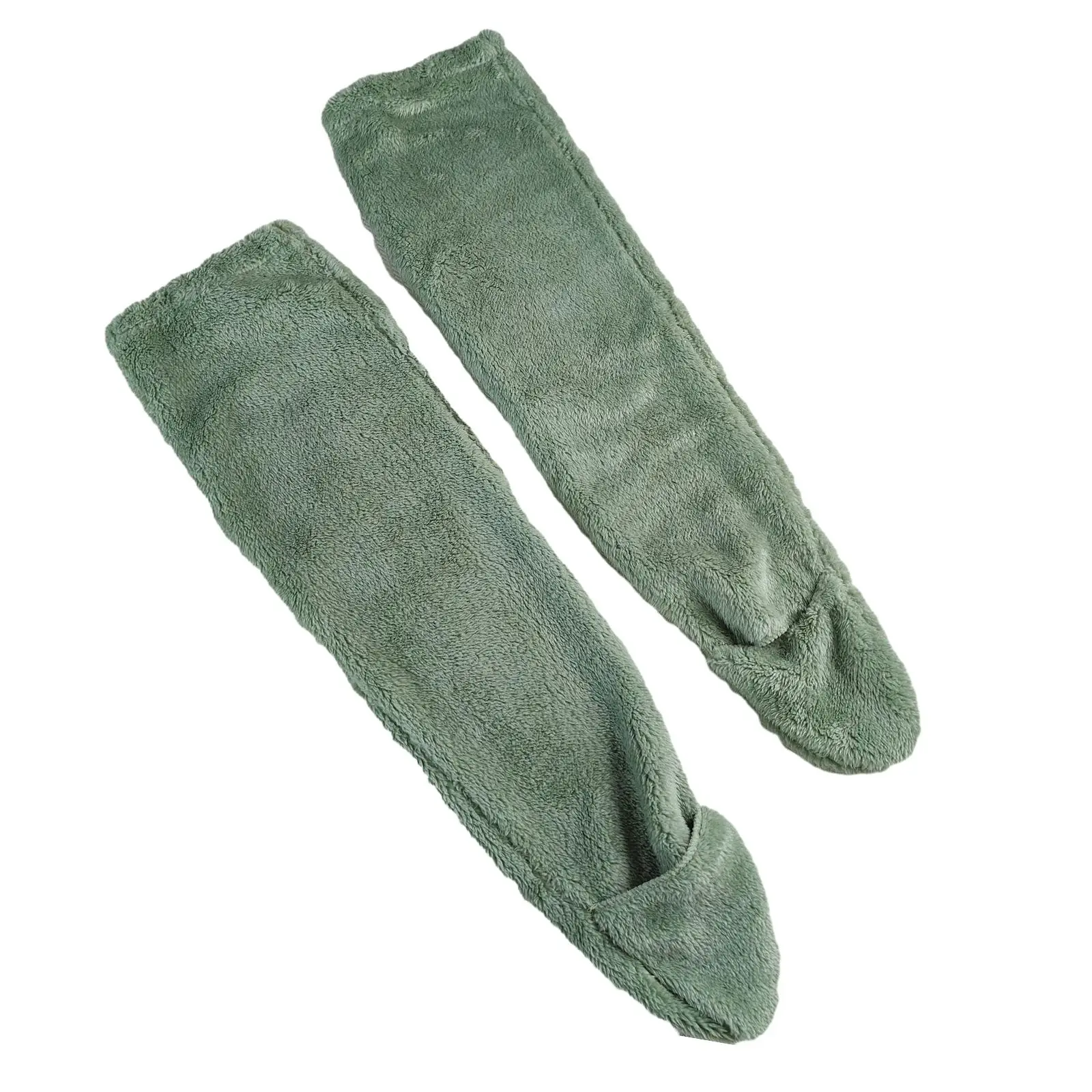 Plush Leg Warmer Sleeping Socks Foot Wrap Long Tube Knee Socks Comfortable Womens Knee High Socks for Apartment Living Room Dorm