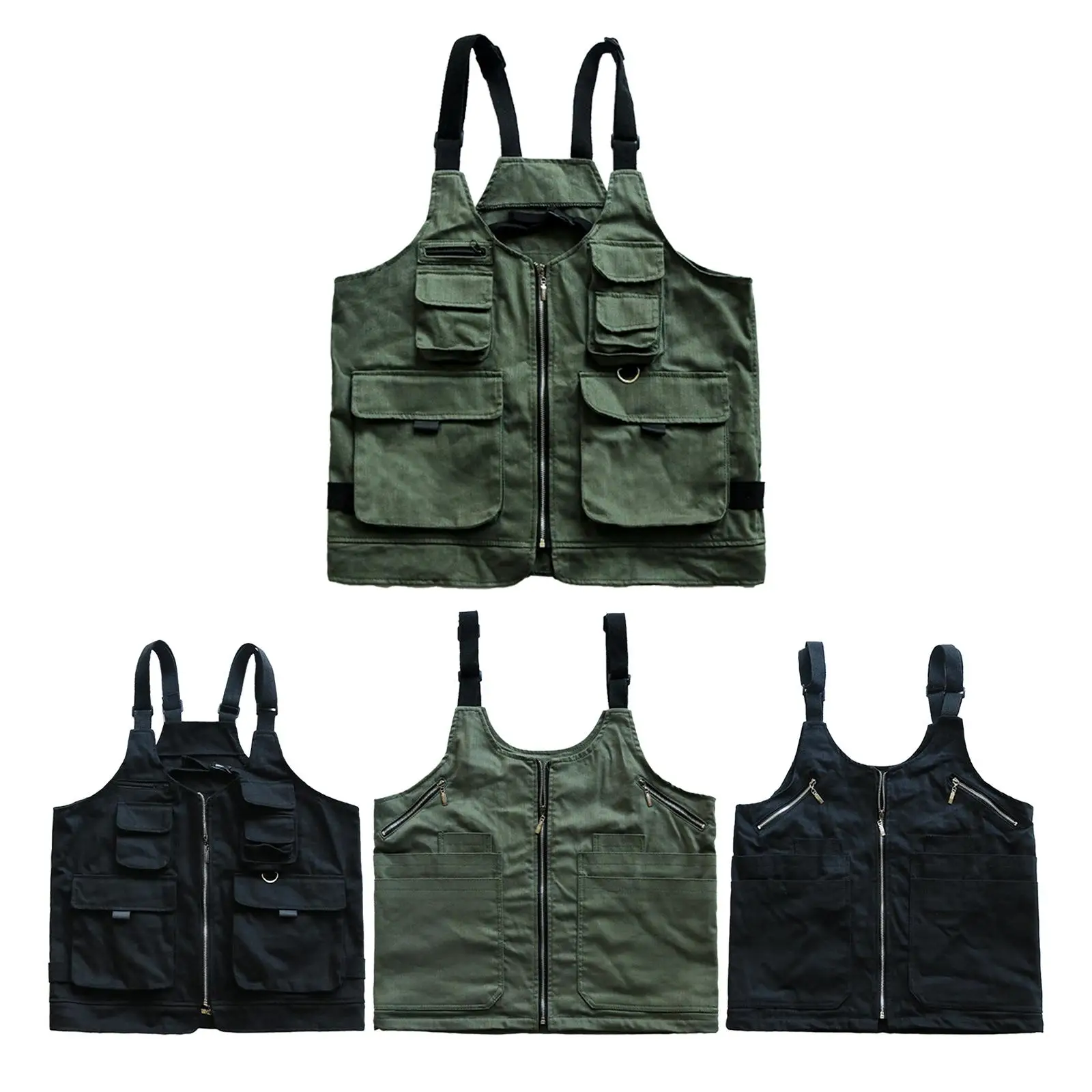 Camping Vest with Tool Pockets Barbecue Apron for Backpacking Fishing Yard