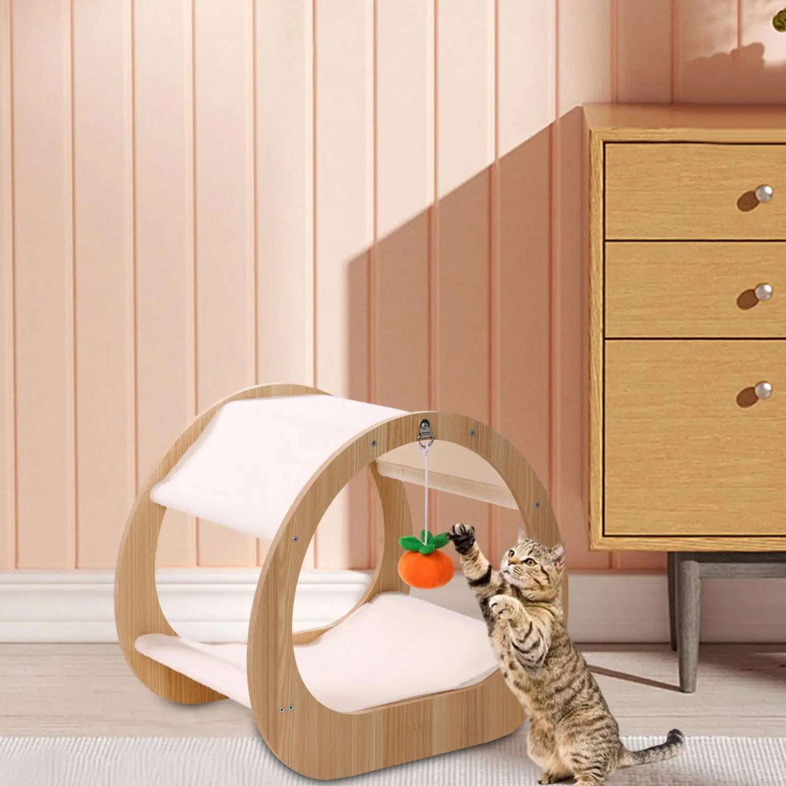 Cat Scratch Post Play House Protective Playing Cat Furniture Cat Climbing Frame for Kitty Small Medium Cats Indoor Cats