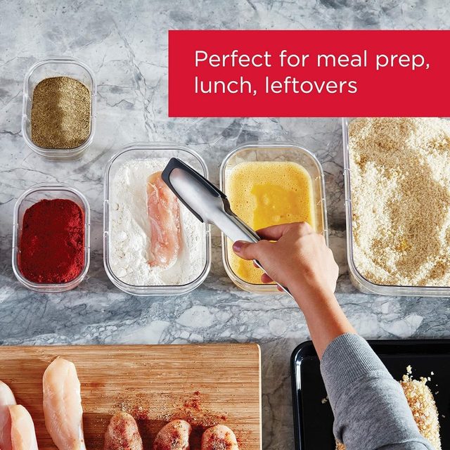 Rubbermaid Brilliance BPA Free Food Storage Containers with Lids, Airtight,  for Lunch, Meal Prep, and Leftovers, Set of 2 (4.7 Cup)