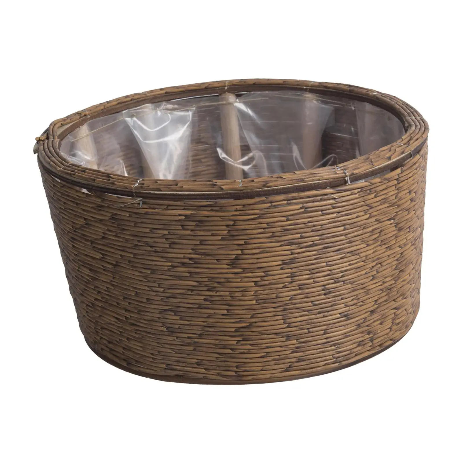 Woven Planters Basket with Plastic Liner Laundry Bag Containers Flowerpot Plant Pot for Indoor Picnic Balcony Bedroom Decoration