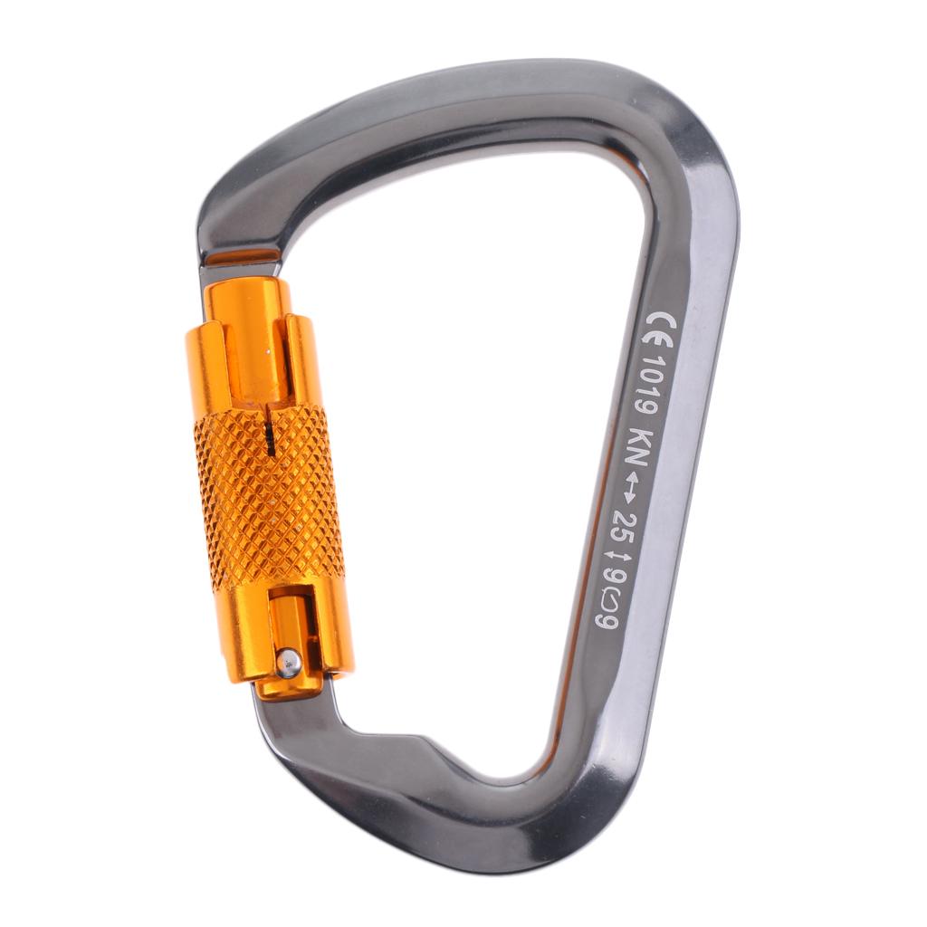 25KN / 6720Lb D Carabiner Twist Locking Safety Gate Karabiner Hook