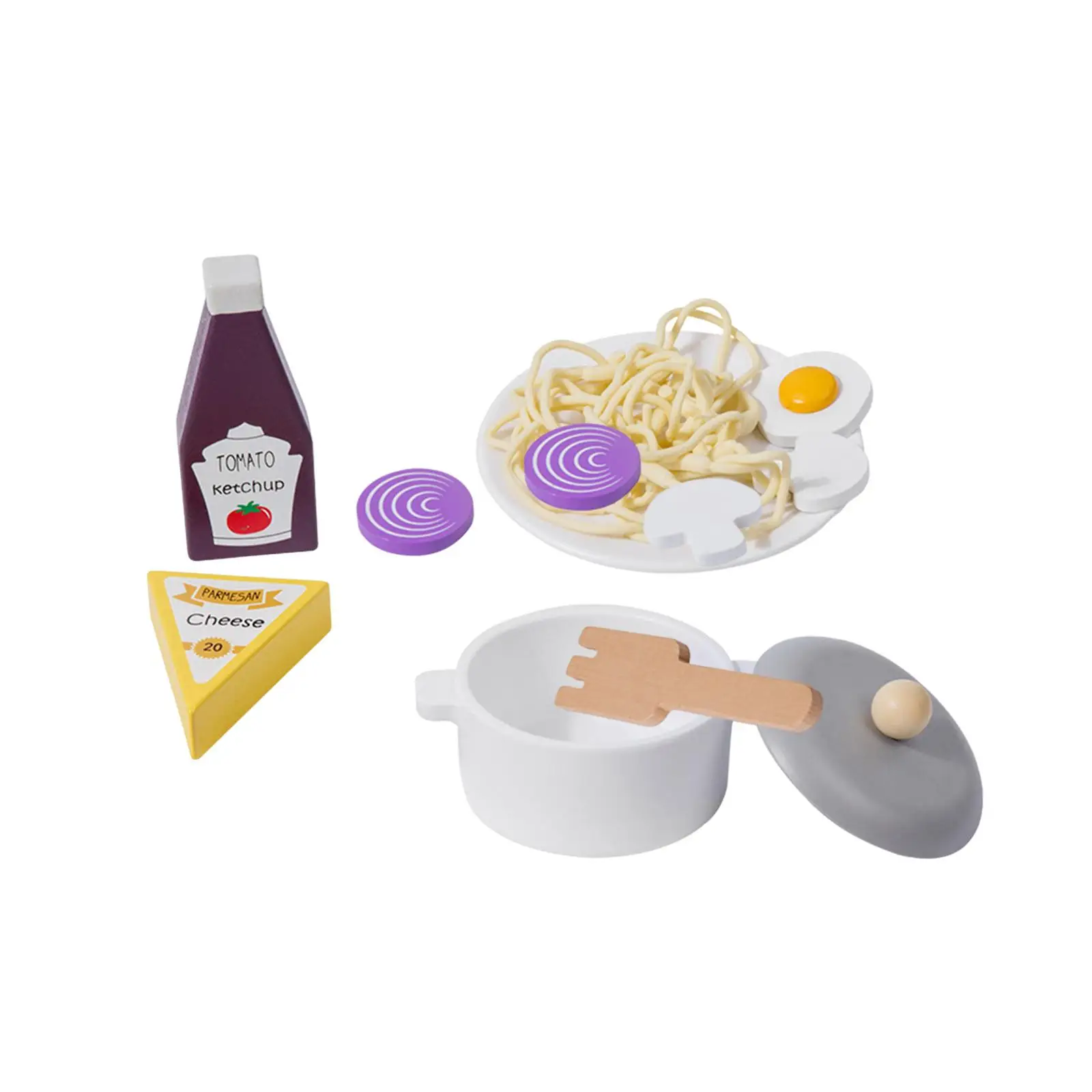Pretend Play Kitchen Toys Educational Learning Spaghetti Cooking Toys for Birthday Furnishings Window Display DIY Model Gift