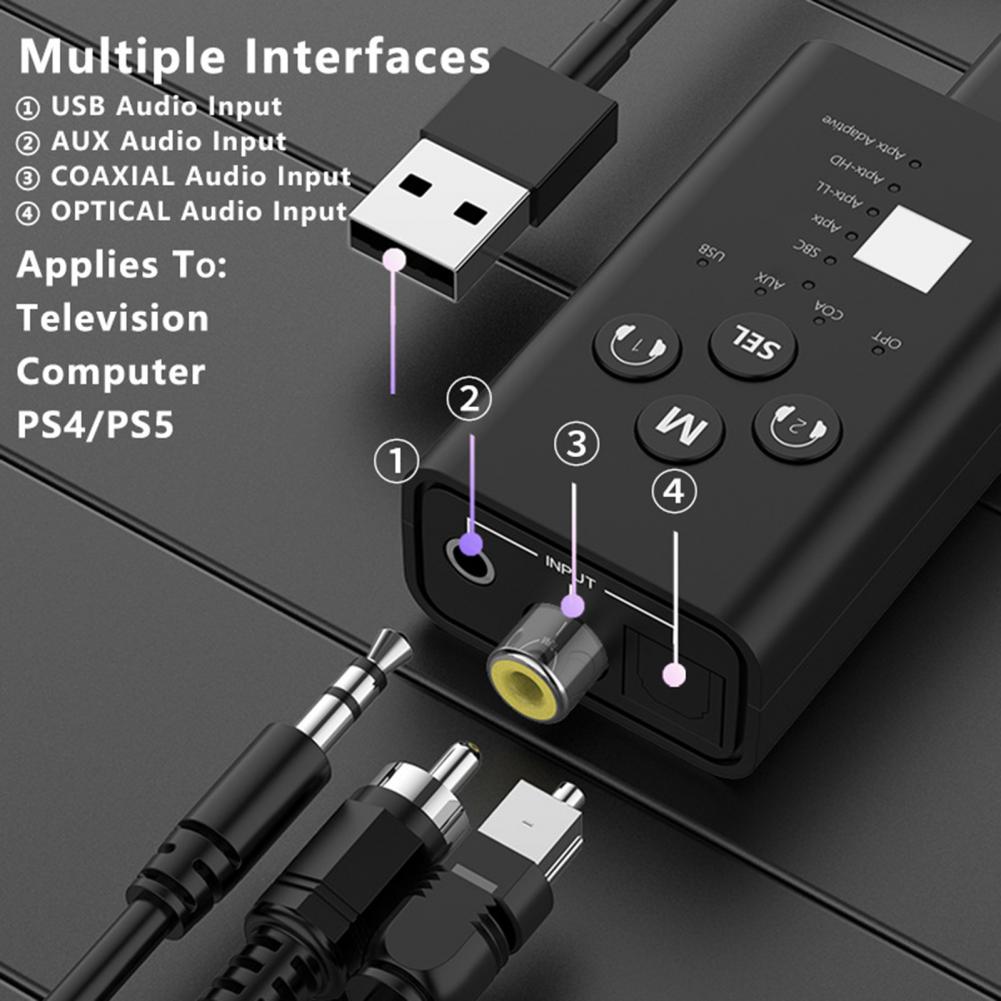 Передача аудиосигнала Plug Play Bluetooth-compatible5.2 USB AUX  оптоволоконный коаксиальный аудио передатчик для дома | AliExpress