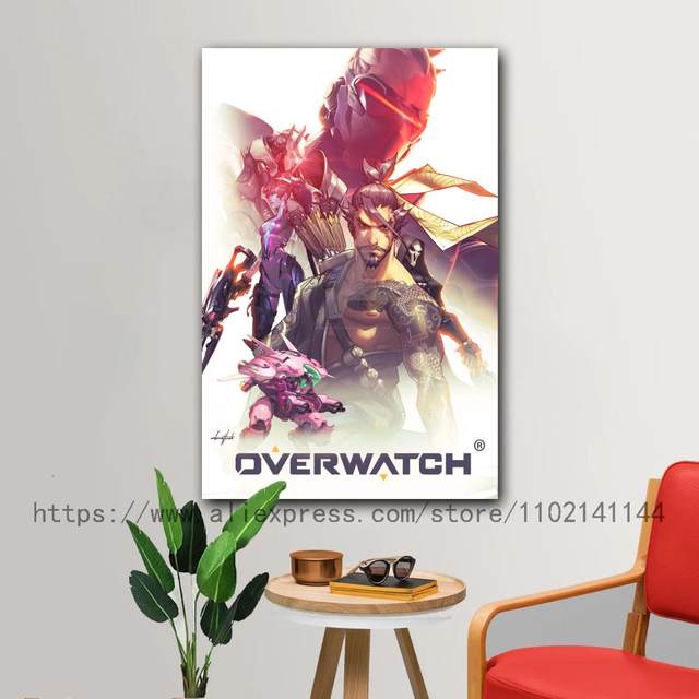 Canvas Prints Overwatch Wooden Hanging Poster Shimada Genji Wall Art Game  Painting Living Room Tracer Modular Picture Home Decor - AliExpress