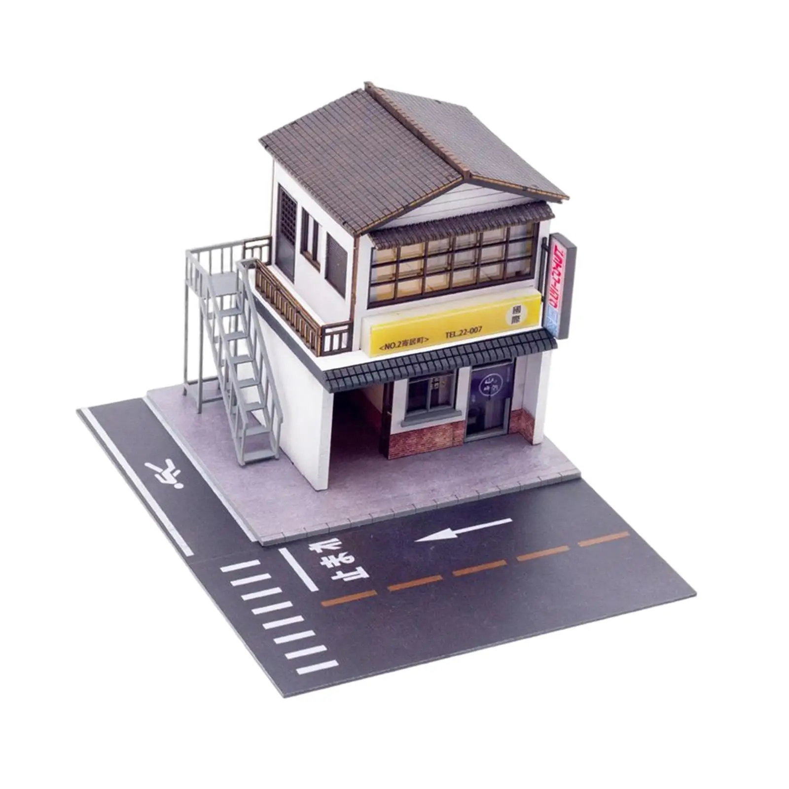 Miniature 1/64 Dry Cleaners Diorama Scene Toy Collection Gifts Sand Table Layout City DIY Model Home Office Desktop Ornament