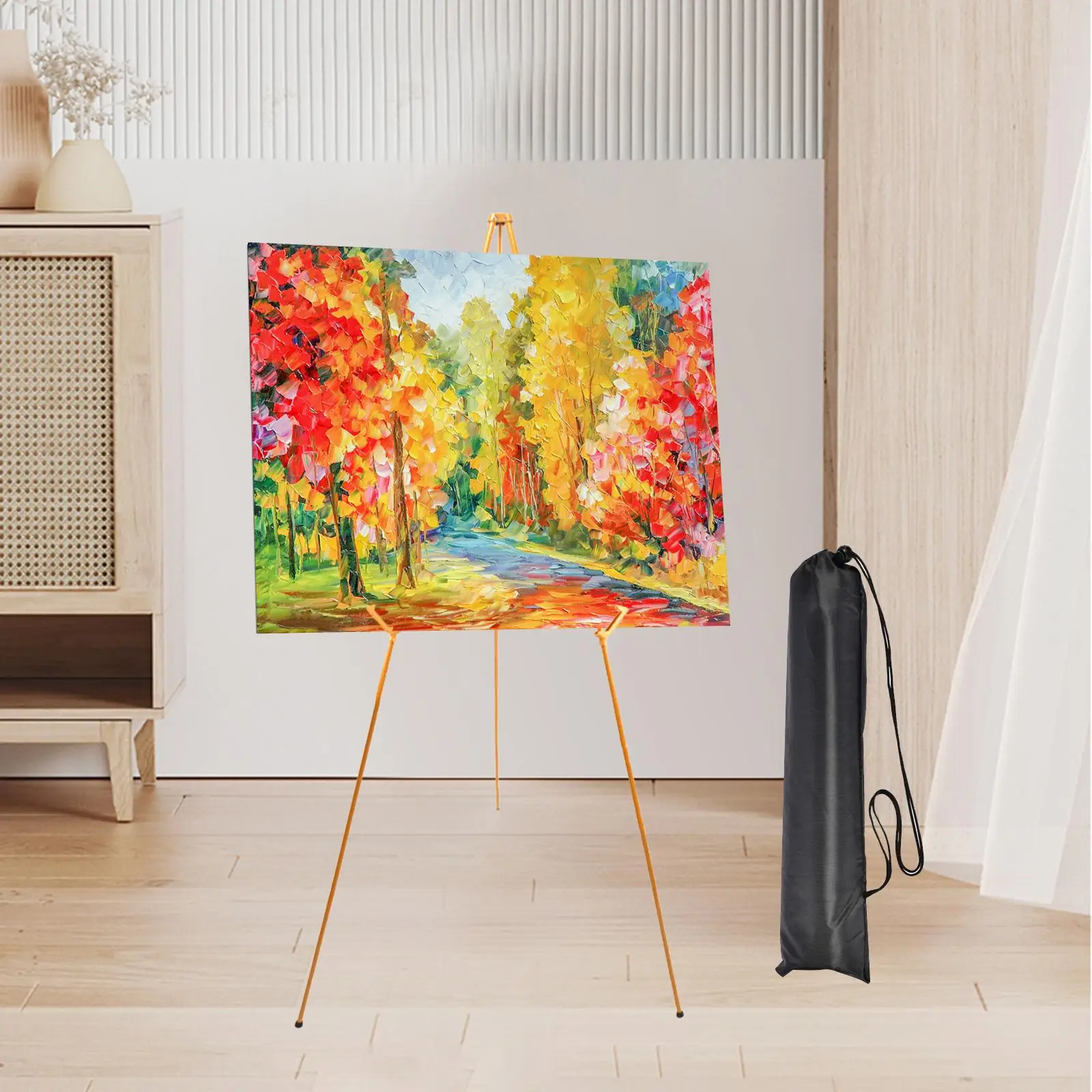 Tripod Display Easel Stand Telescoping Metal Easel Tripod Collapsible Holder for Sign Wedding Picture Home Posters Art Boards