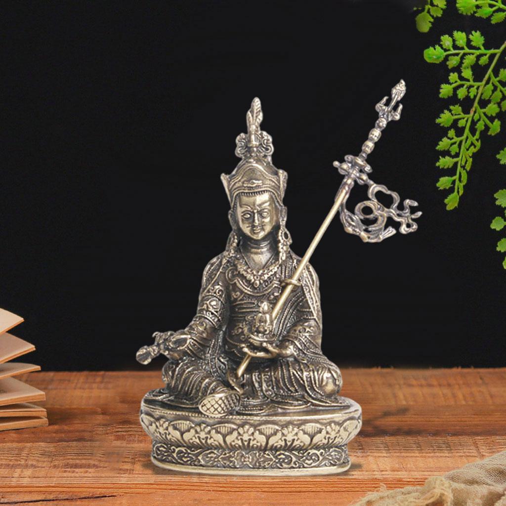 Mini Antique Copper Tibetan Buddha Statue Figurines , Fine Carving , Yoga Zen Decor East Asian Décor Rustic Finish Hand Crafted