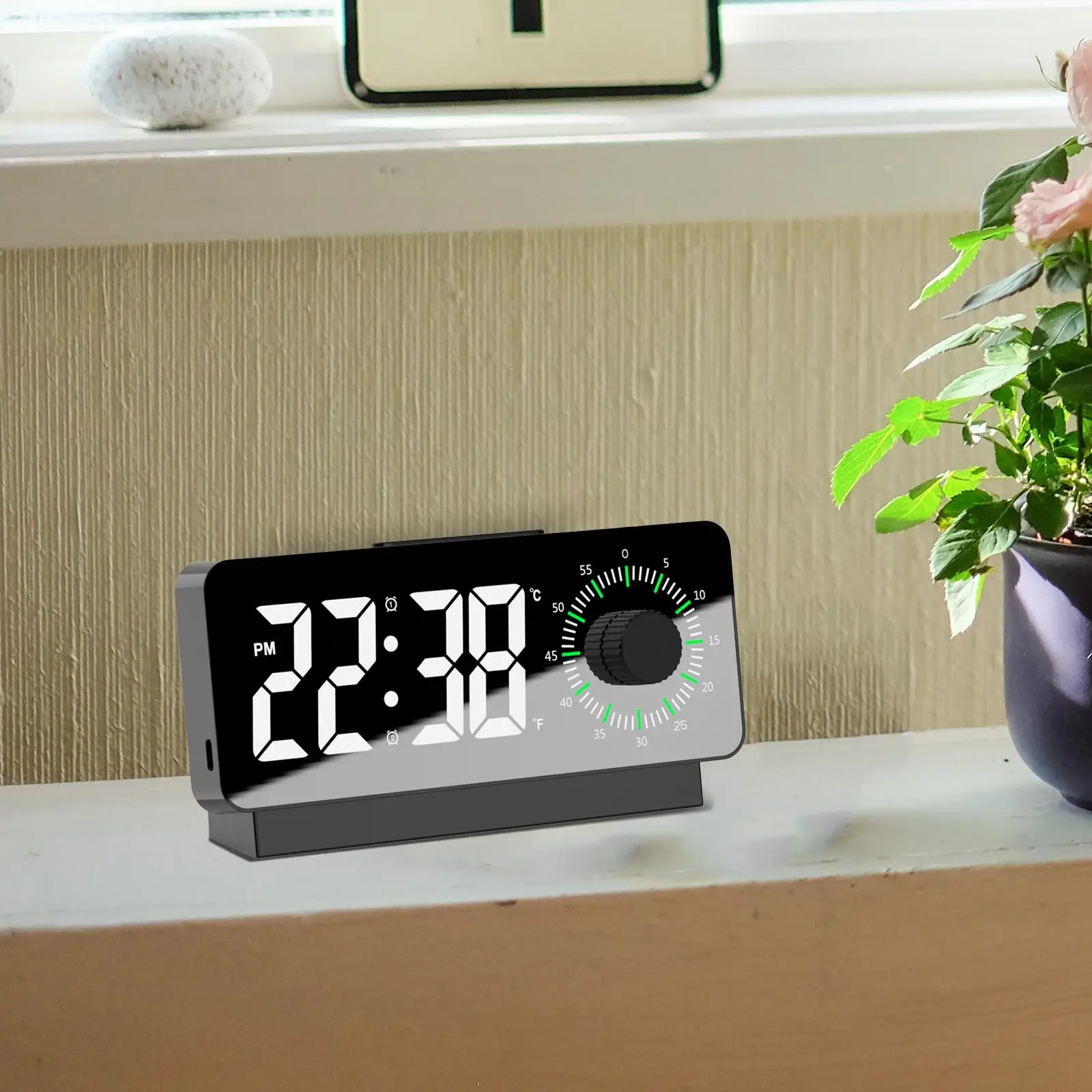 Digital Alarm Clock Modern Large Display LED Clock for Bedroom