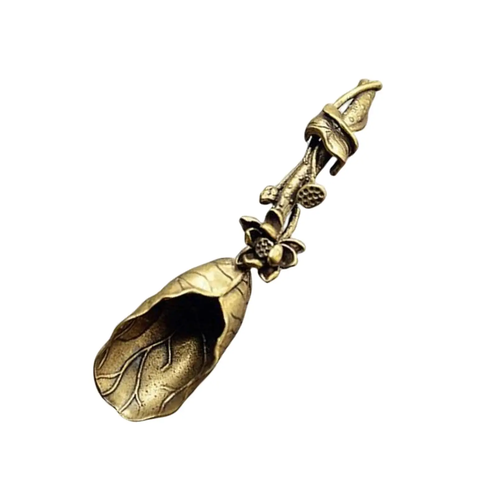 Lotus Flower Shaped Tea Spoon  Brass Measuring Tool Tea Ceremony Spoon