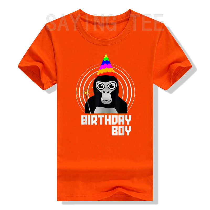 Gorilla Tag Birthday Boy VR Gamer Shirt für Jungen, Teenager-T-Shirt, lustiges Geburtstagsgeschenk, süßes Grafik-T-Shirt, kurzärmelige Blusen, Geschenk – Detail 6