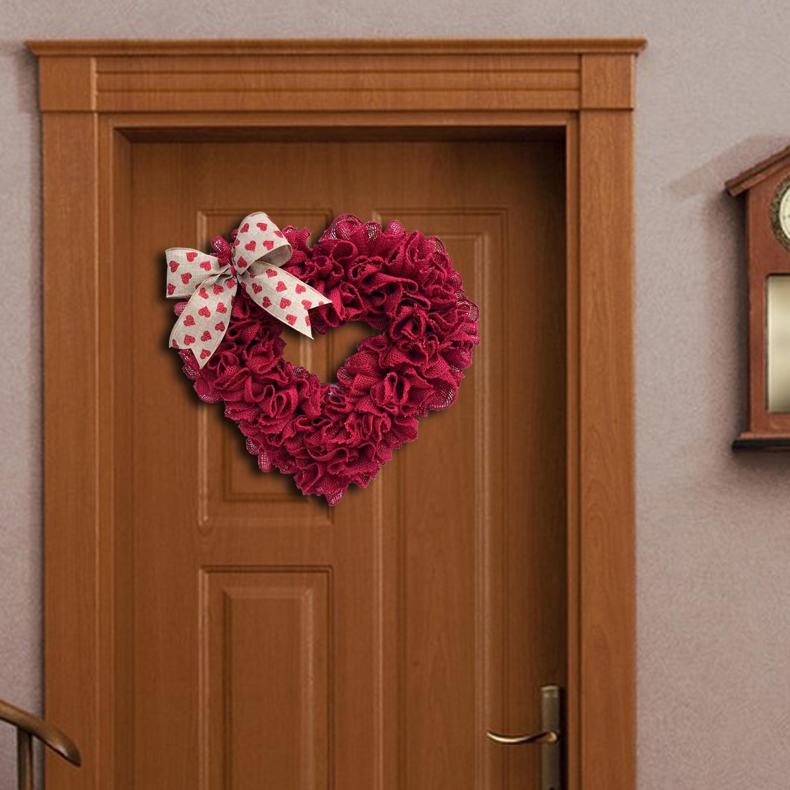 Valentine`S Day Wreath Door Hanging Heart Wreath Ornaments Pendant for Decor