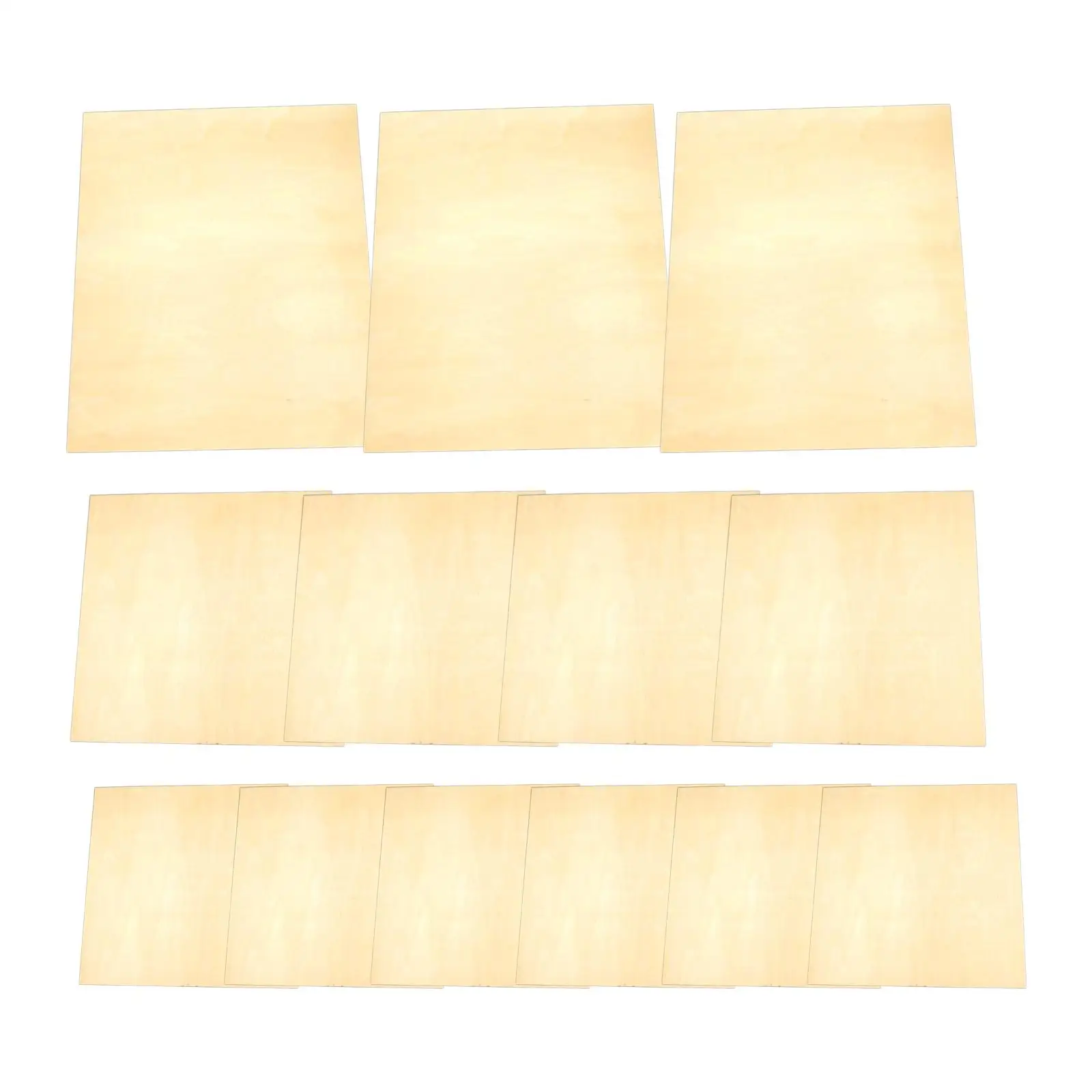 12Pcs/Set Wooden Panel Boards Unfinished Wood Veneer Sheets Painting Supply Painting Board DIY 3 Sizes for Painting Drawing Wall
