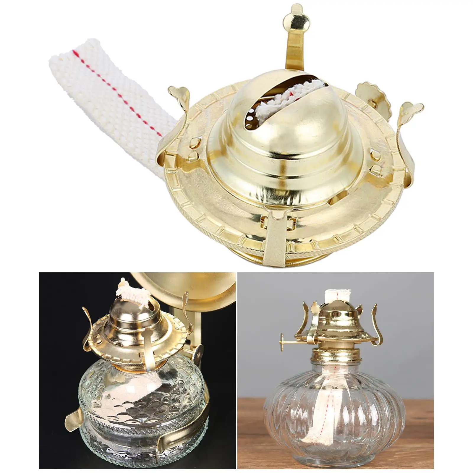  Oil Lamp Part Indoor Use, Oil Lamp Replacement Burner    Lamps, Transparent Glass Oil Lantern,Desktop Oil Lamps