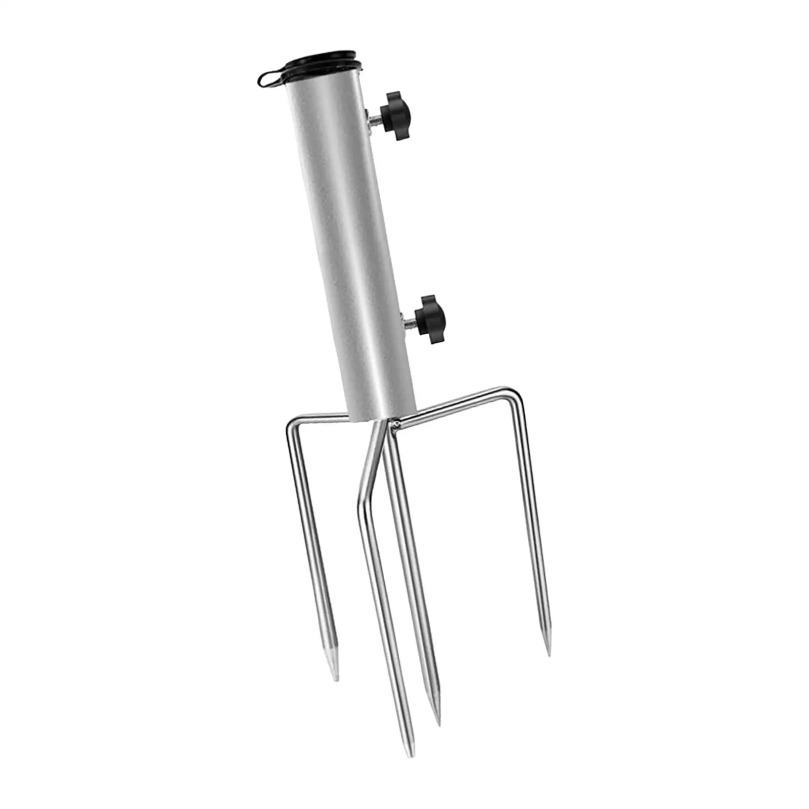 Parasol Holder with 4 Spikes Sturdy Stable Reliable Portable Umbrella Base Parasol Anchor for Park Backyard Fishing Picnics BBQ