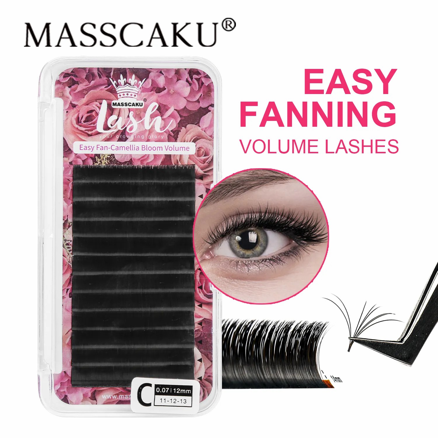 Best of MASSCAKU Easy Fanning Bloom Eyelashes Austomatic Flowering Volume Faux Mink Individual Lashes Thick Natural Eyelash Extension Reviews & Tips