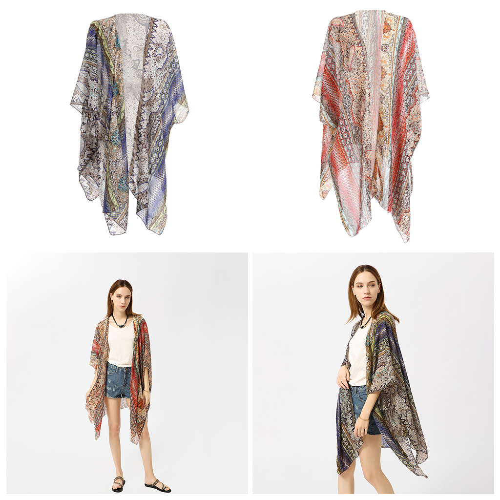 Women’s Chiffon Long Kimono Loose Cardigan Lightweight Breathable Flowy Open Front Tops Women’s Chiffon Long Kimono Loose Cardigan Lightweight Breathable Flowy Open Front Tops