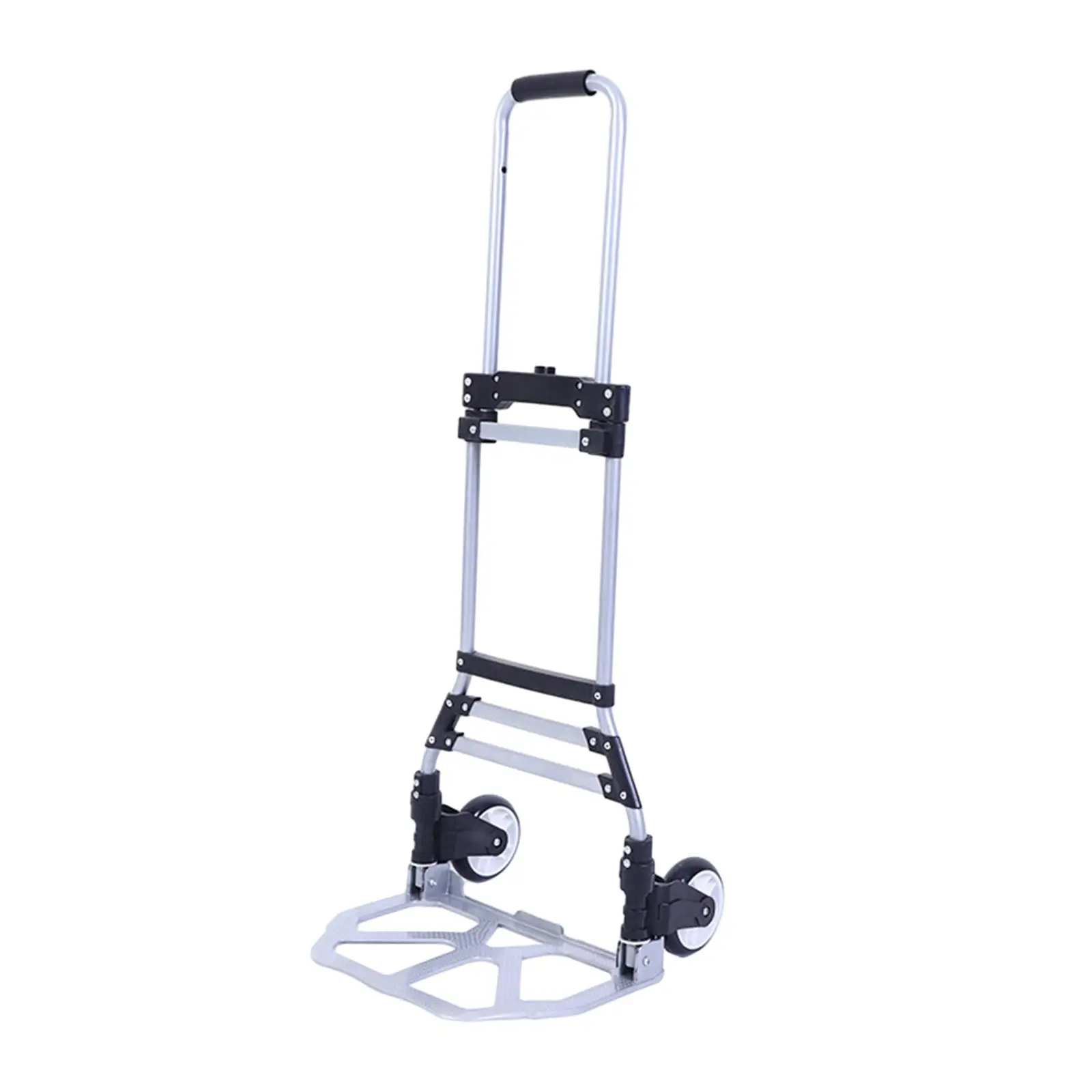 Foldable Roller Shopping Trolley Utility Cart Foldable Platform Truck Cart for Shopping Household Office Travel Moving