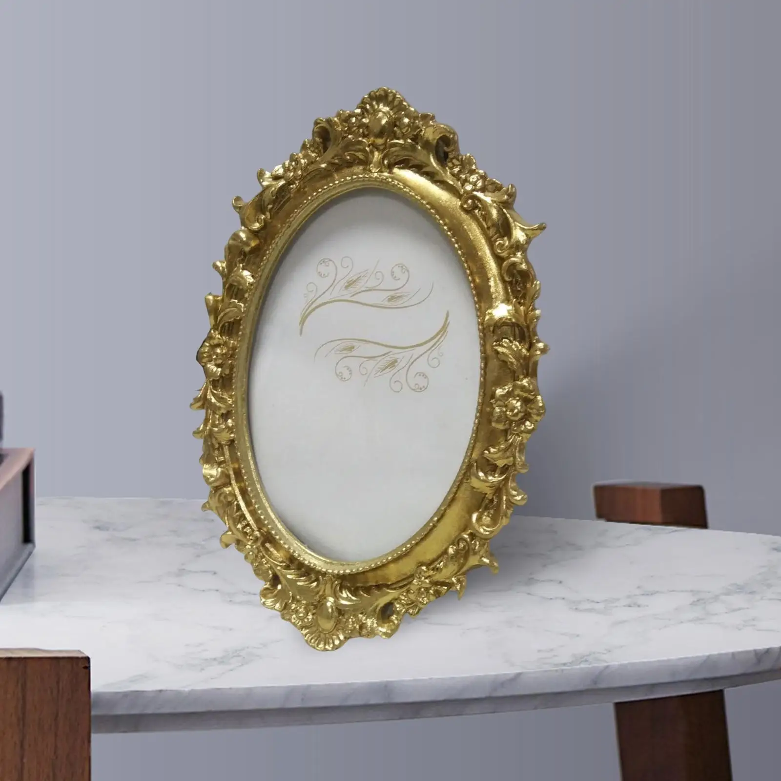 Photo Frame, Wall Mounted Freestanding Arts Portrait Oval Picture Frame