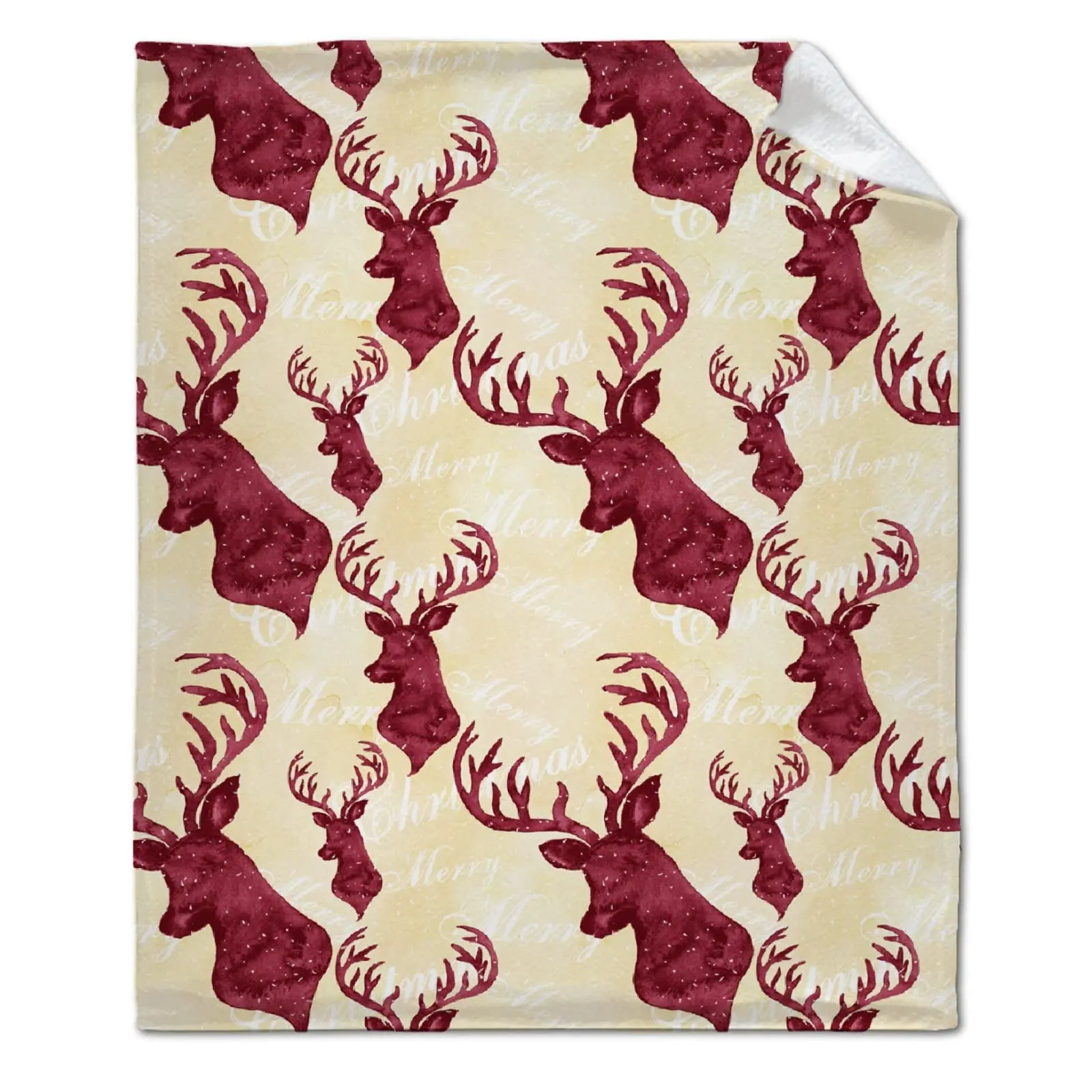 Christmas Reindeer Snowflakes Blanket Fleece Plush Throw Blankets Soft Cozy Warm Bedspread Shawl Bed Sofa Flannel Print Blanket