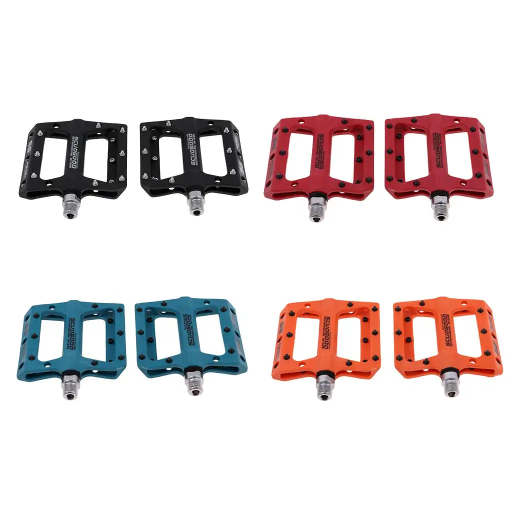 Bike Pedals Sealed Bearing Platform Flat Pedals for Mountain Road Bicycle - Easy to Install - Choice of Colors