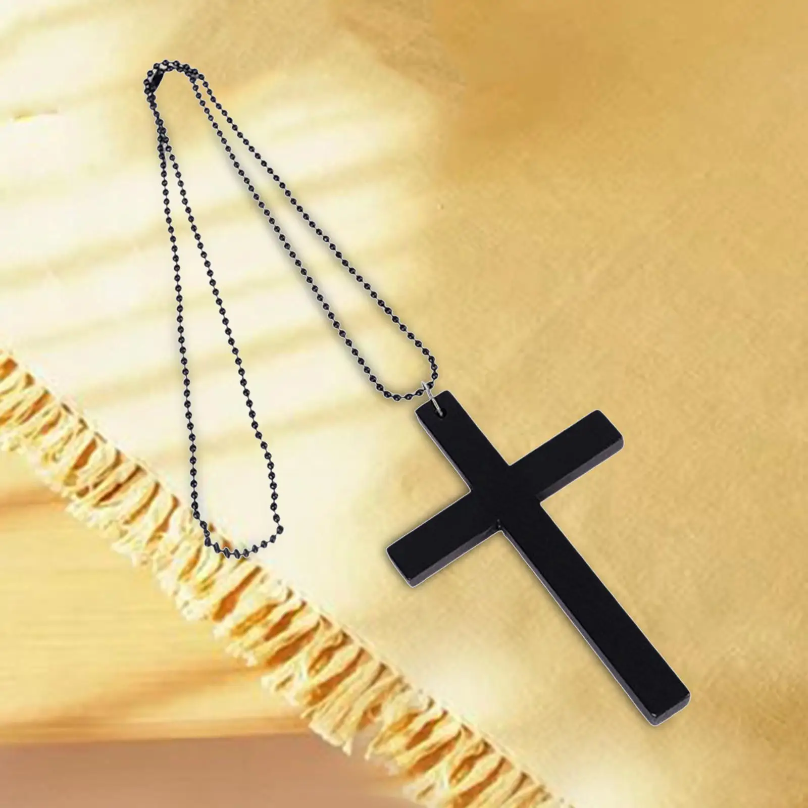 Wood Cross Pendant Necklace Cross Crucifix Charm for Women Men Jewelry Gift