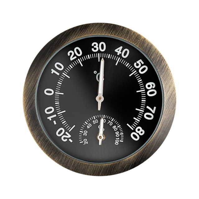 1pc Mini High Precision Aluminum Alloy Car-mounted Mechanical Thermometer &  Hygrometer, Battery-free And Space-saving