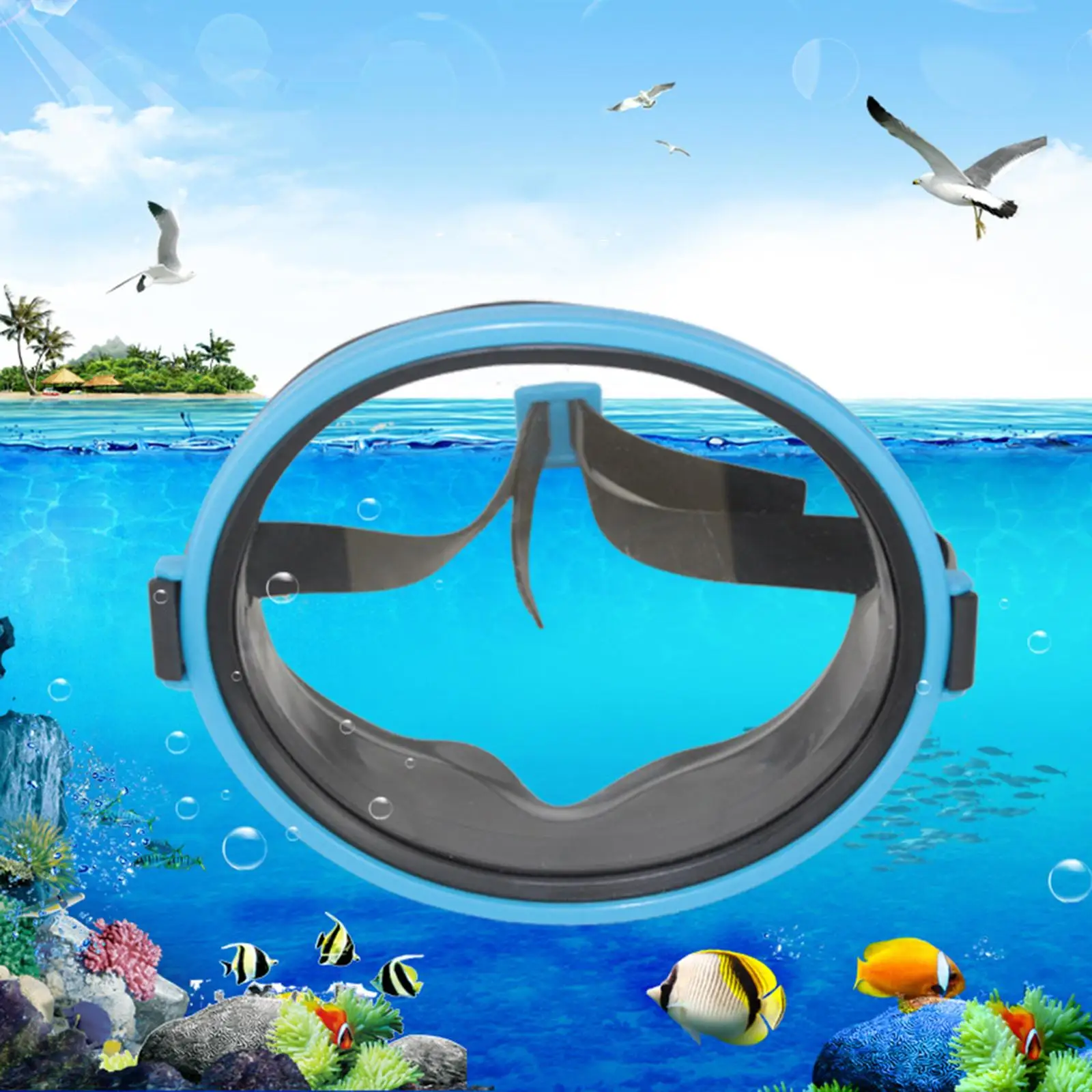Classic Oval Diving  for Children, Silicone , Fog  Lens,  Snorkeling & Spearfishing, Single Lens Scuba