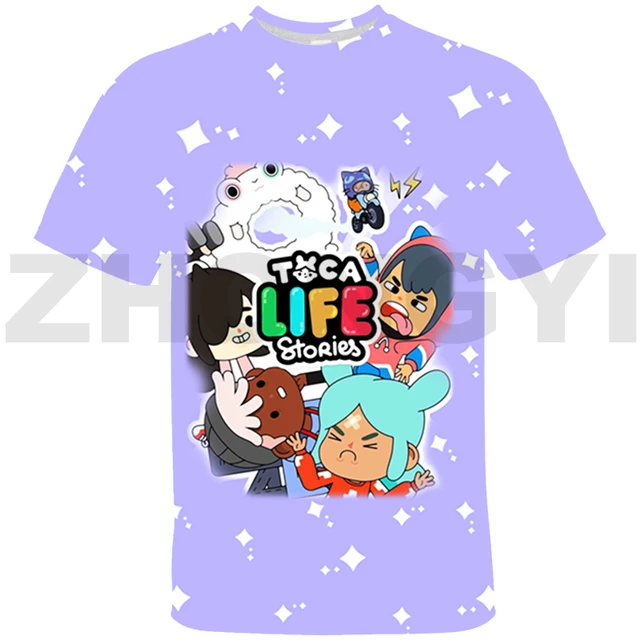 Girls/Boys Game Toca Boca And Gacha Life World Cartoon Graphic Printed  T-shirt Kids Comfy Versatile Summer Short Sleeved Clothes - AliExpress