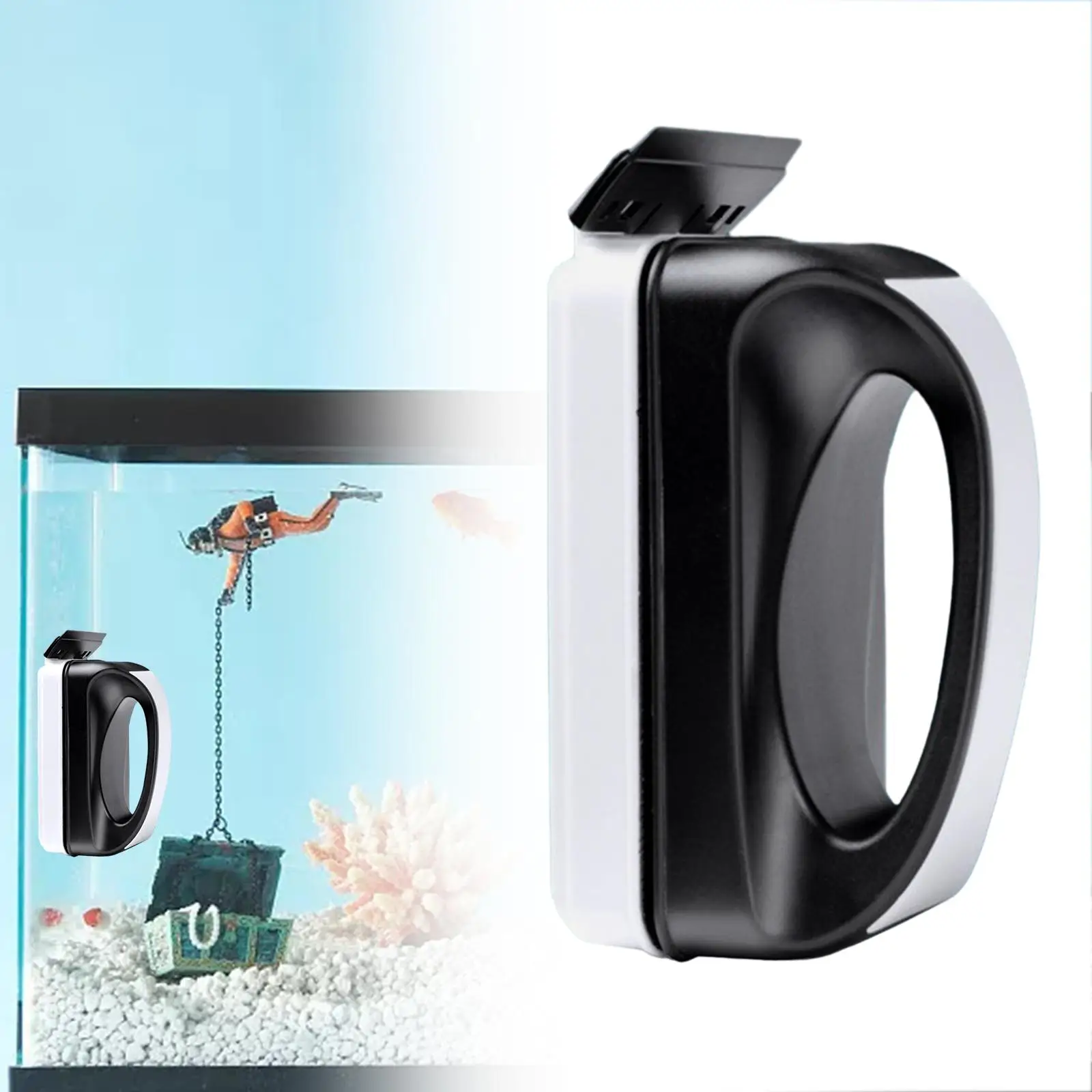 Aquarium Magnetic Cleaner Brush 3.54`` Brush Magnet Aquarium Cleaner for Fish Tank Seafood Market Aquarium Outdoor Cleaning Tool